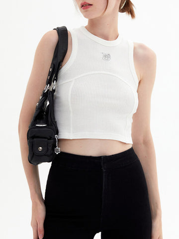 Airchics débardeur unicolore cropped col rond mode